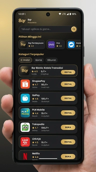 Aplikasi Populer & Kanal Uji — 8qr