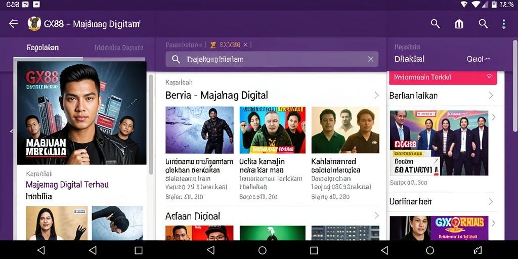 Antarmuka GX88 yang modern dan informatif untuk Majalah Digital.