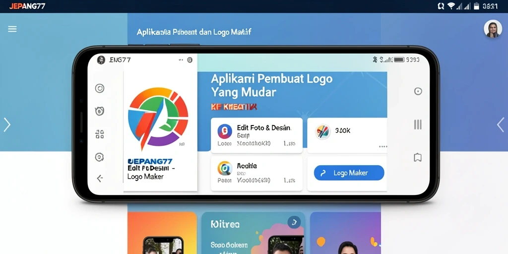 Antarmuka JEPANG77 untuk pembuatan logo yang ramah pengguna.