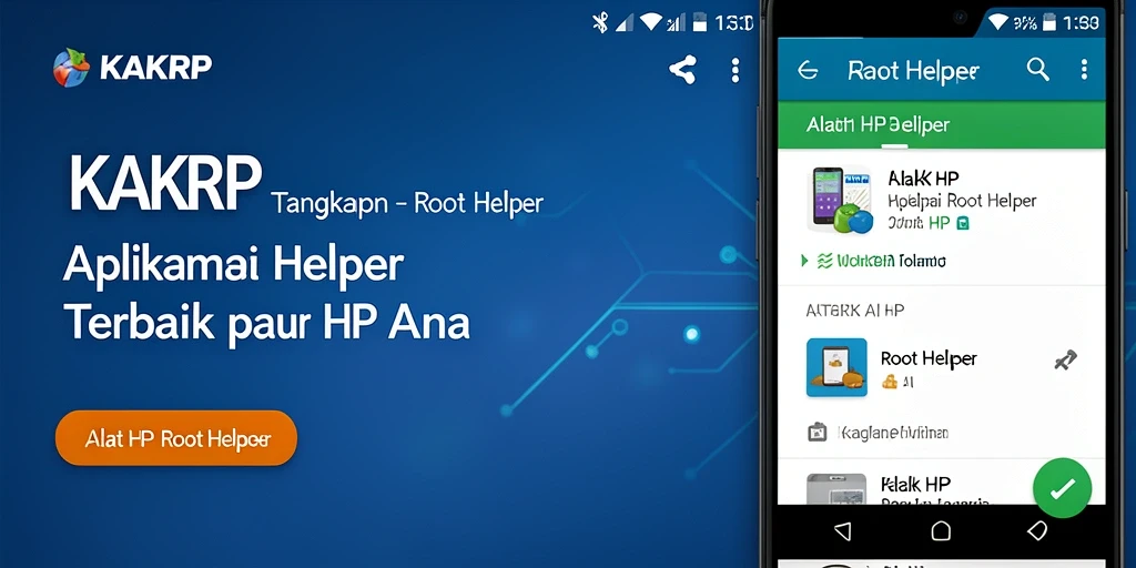Screenshot utama KAKRP menunjukkan antarmuka aplikasi Root Helper yang user-friendly.
