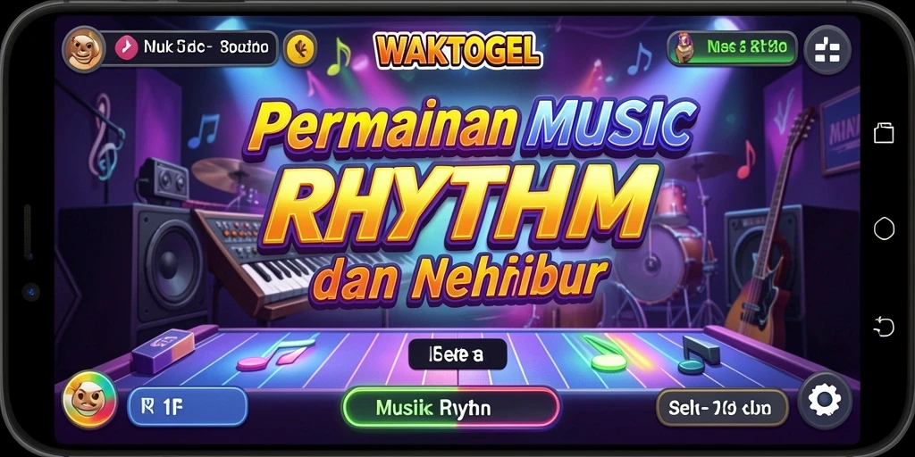 Antarmuka menarik dari game Musik Rhythm WAKTOGEL.